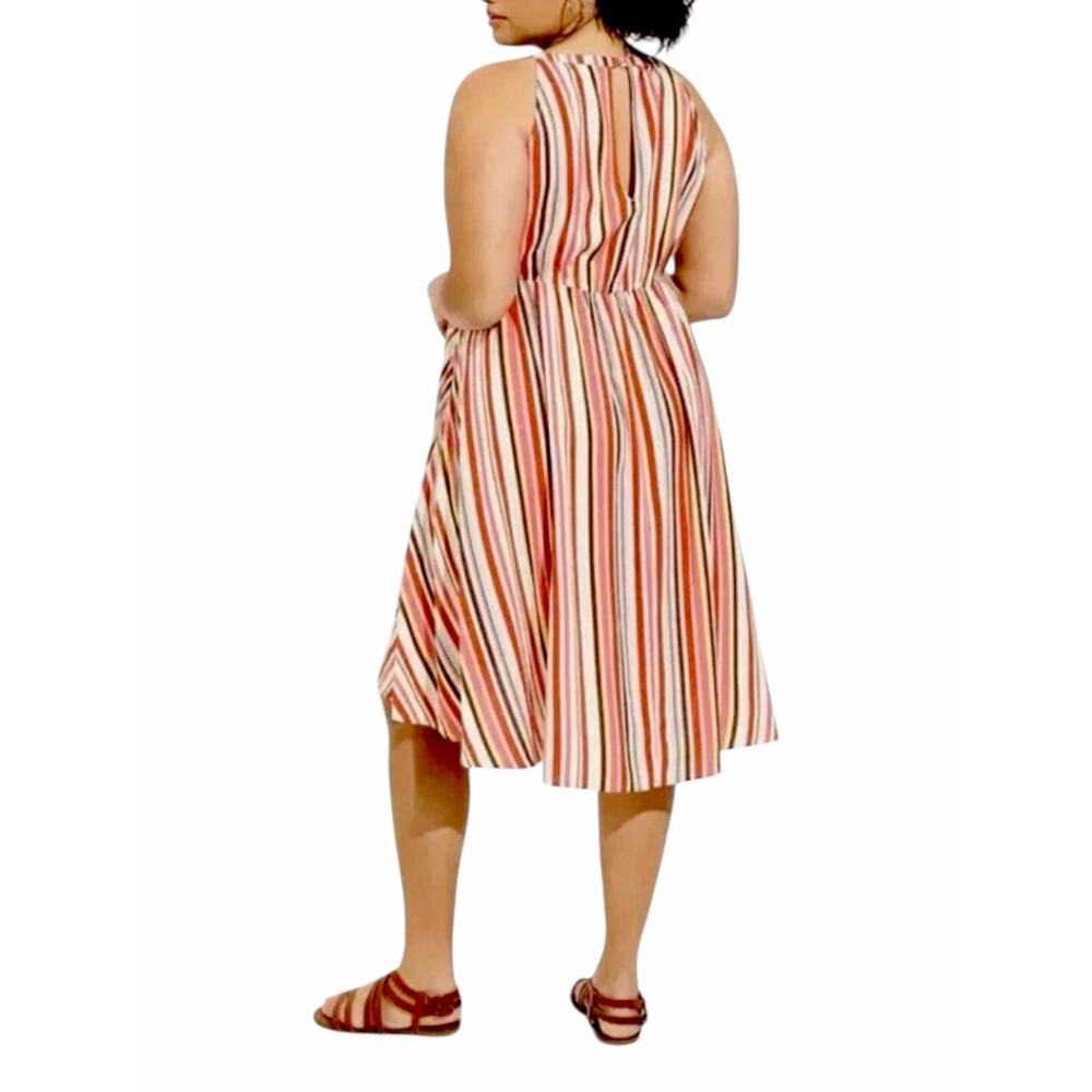 Torrid High Low Midi Dress Size 3X Sleeveless Flowy Multicolor Stripe Sundress - Picture 2 of 12